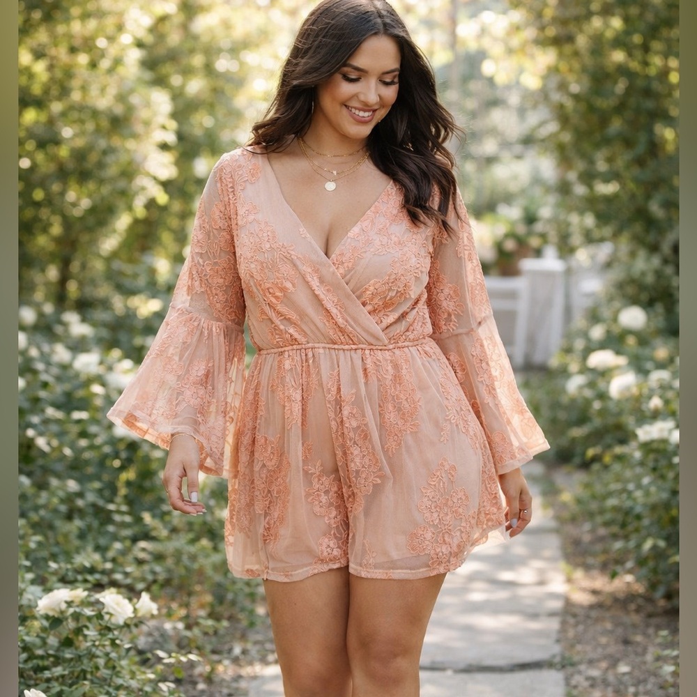 Arula Blush Lace Romper